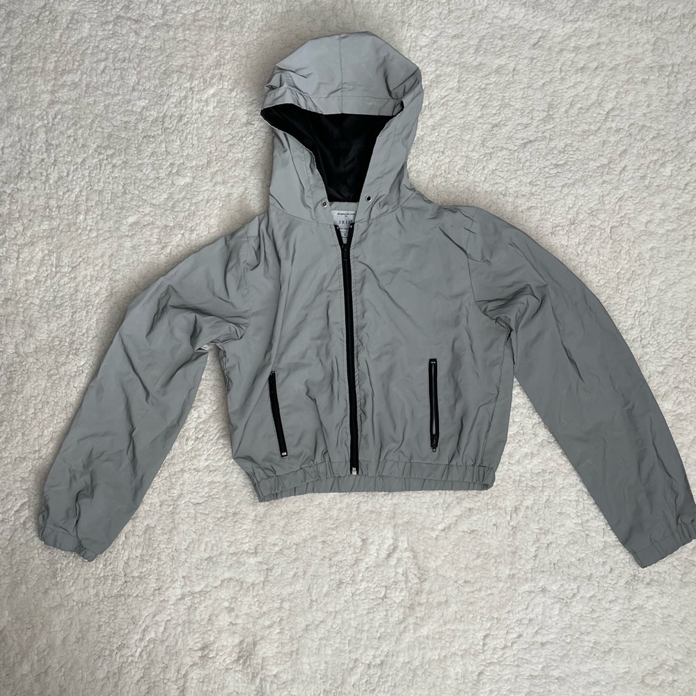 Reflective cropped windbreaker